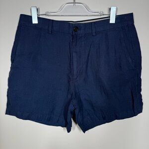 Banana Republic 100% Linen Shorts Navy Blue Men’s Size 34 Classic Fit Summer